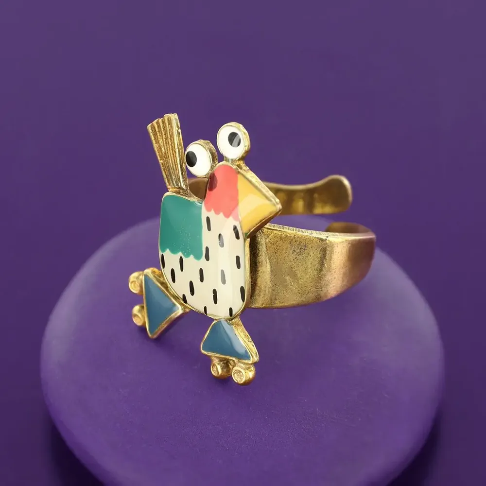 Bijoux - BAGUE ROULE MA POULE COULEUR BRONZE MULTI - TARATATA BIJOUX