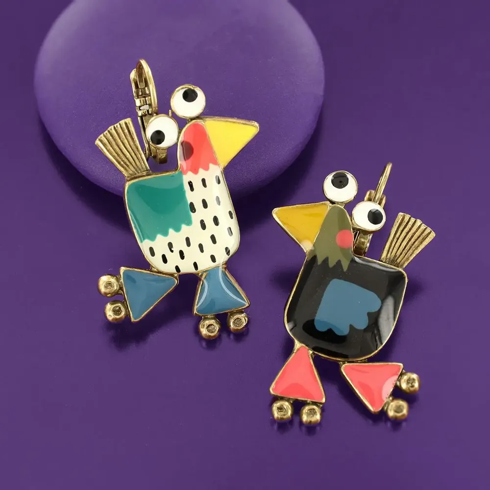 Jewelry - ROLL MY CHICKEN SLEEPERS BRONZE MULTI COLOR - TARATATA BIJOUX