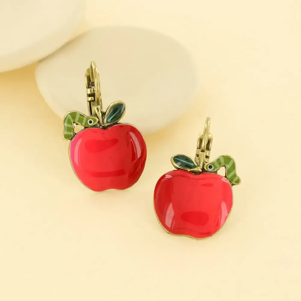 Bijoux - DORMEUSES PEPIN COULEUR BRONZE ROUGE - TARATATA BIJOUX