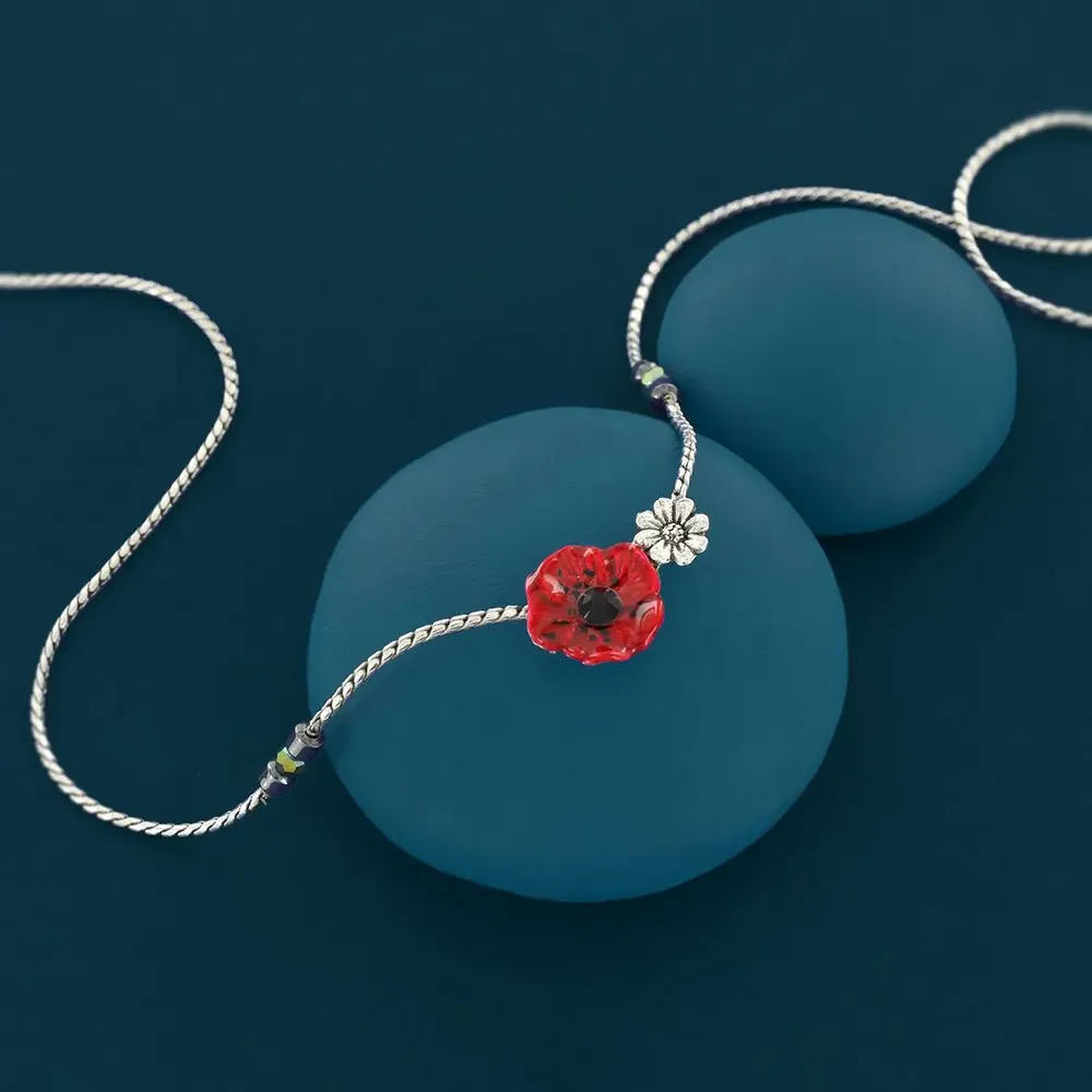 Jewelry - PRETTY POPPY NECKLACE IN SILVER AND RED - TARATATA BIJOUX