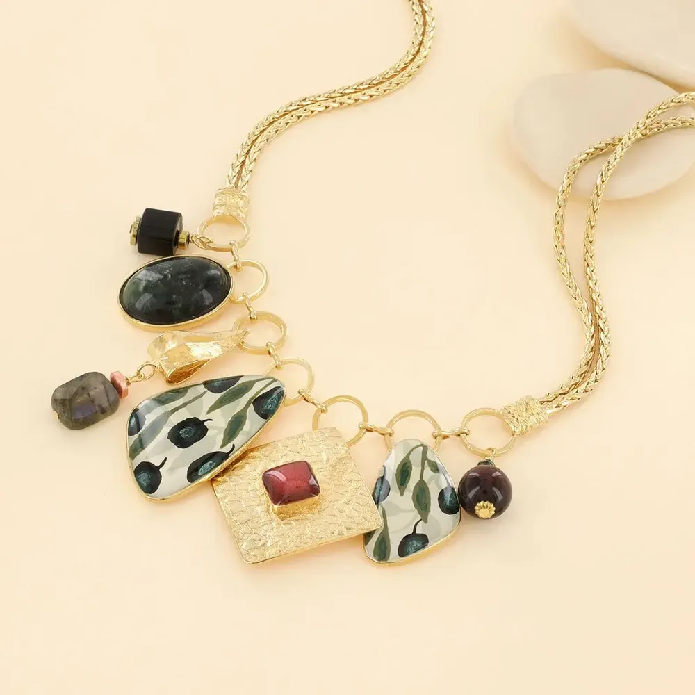 Jewelry - OLIVE NECKLACE GOLD COLOR MULTI - TARATATA BIJOUX