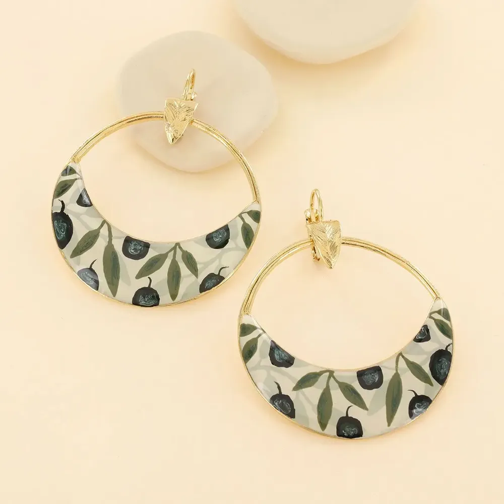 Bijoux - DORMEUSES OLIVE COULEUR DORE MULTI - TARATATA BIJOUX