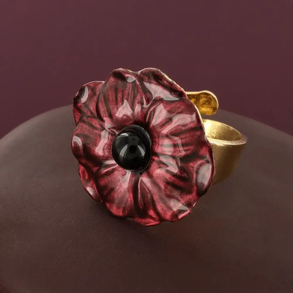 Bijoux - BAGUE CARMEN COULEUR DORE ROUGE - TARATATA BIJOUX