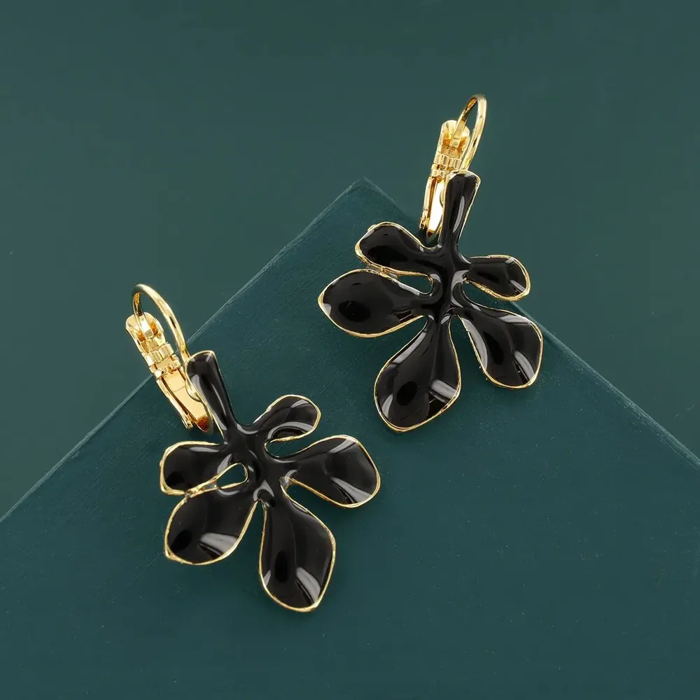 Bijoux - DORMEUSES ARTY COULEUR DORE NOIR - TARATATA BIJOUX