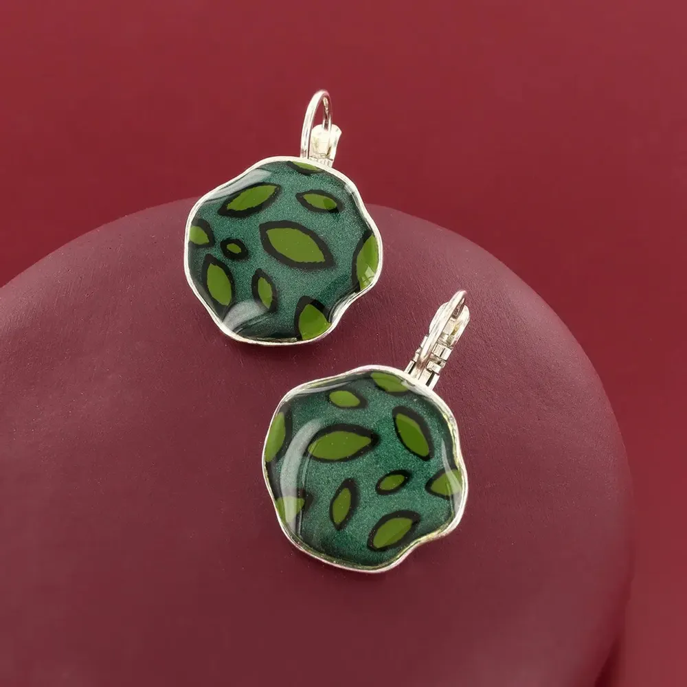 Jewelry - SLEEPERS DON'T MOVE SILVER GREEN COLOR - TARATATA BIJOUX