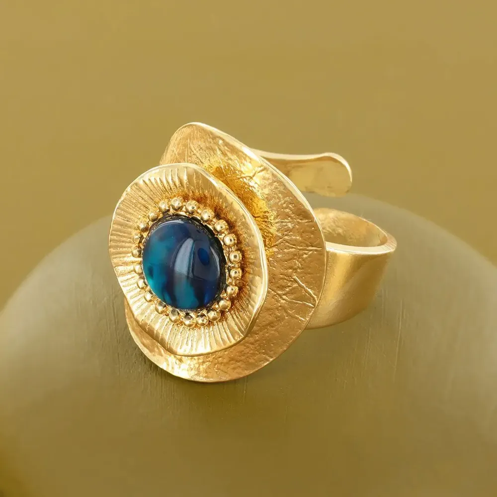 Jewelry - ZEN RING GOLD BLUE COLOUR - TARATATA BIJOUX