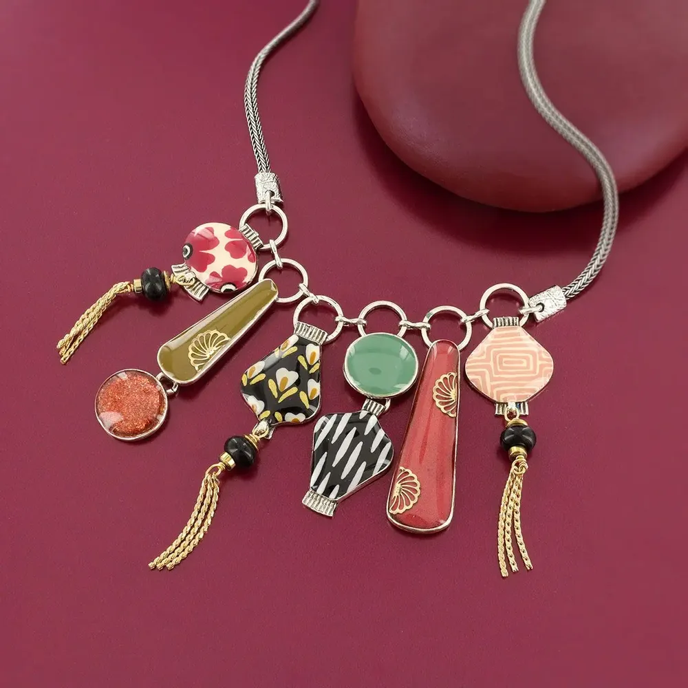 Bijoux - COLLIER ETINCELLE COULEUR COULEUR ARGENT MULTI - TARATATA BIJOUX