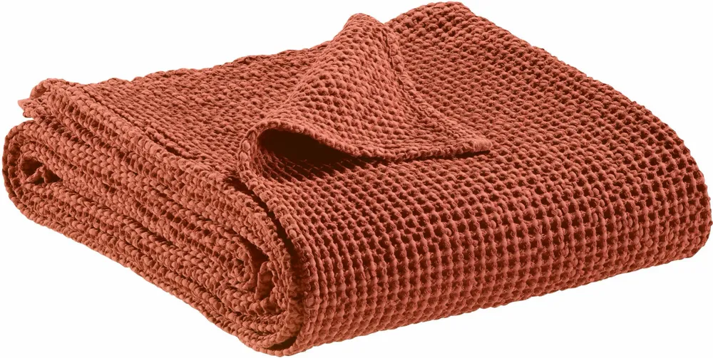 Linge de lit - Jeté recyclé Maia Sienne 260 x 260 - MAISON VIVARAISE - SDE VIVARAISE WINKLER