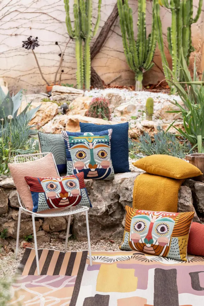 Linge de lit - Jeté recyclé Maia Safran 240 x 260 - MAISON VIVARAISE - SDE VIVARAISE WINKLER