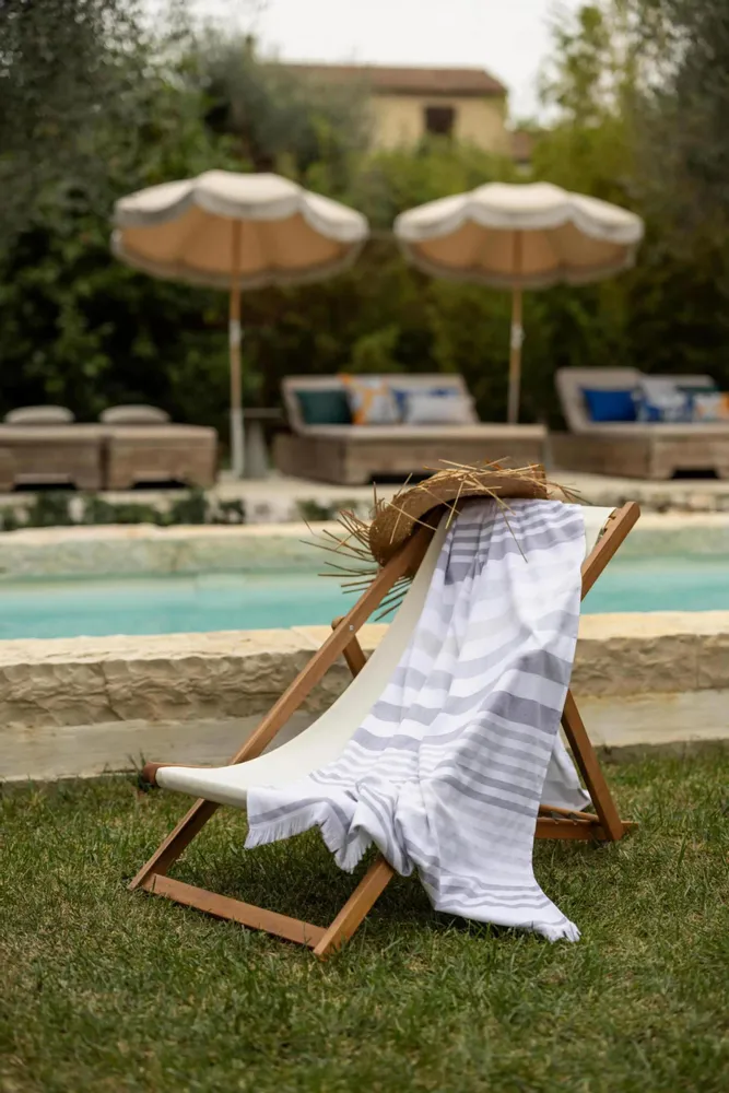 Linge de lit - Drap hammam recyclé Samoa Tonnerre 100 x 200 - MAISON VIVARAISE - SDE VIVARAISE WINKLER