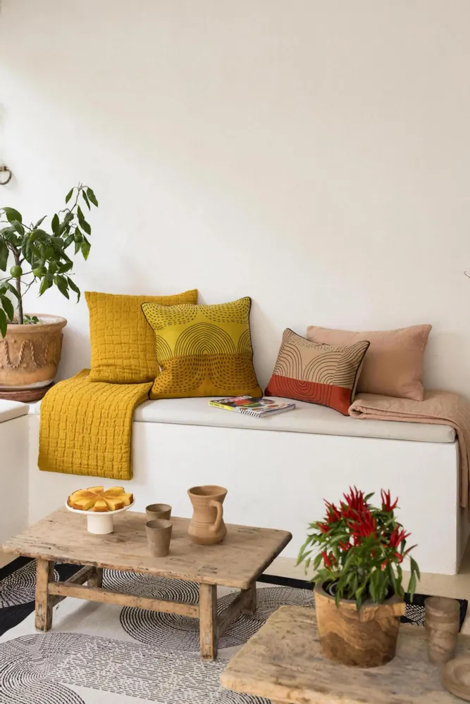 Cushions - Swami Cushion Safran 45 X 45 - MAISON VIVARAISE - SDE VIVARAISE WINKLER