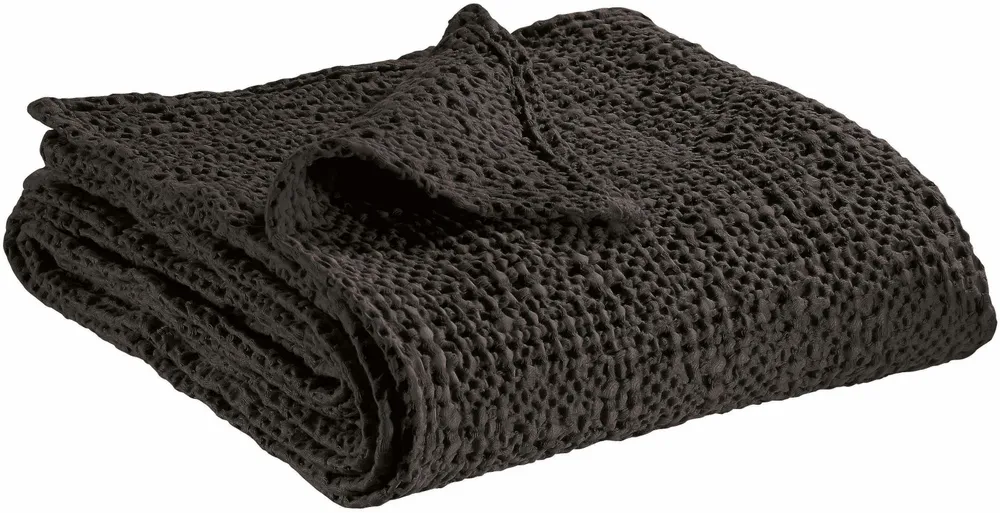 Bed linens - Throw Stonewashed Tana Carbone 280 X 260 - MAISON VIVARAISE - SDE VIVARAISE WINKLER