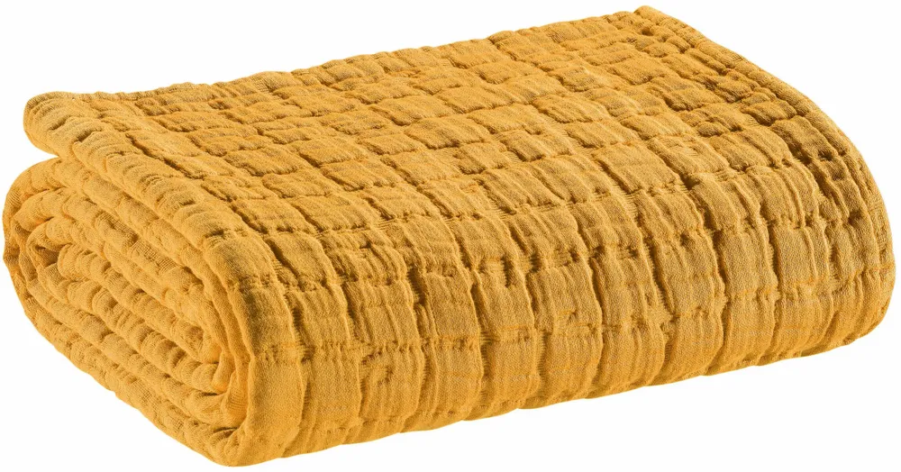 Bed linens - Swami Bed Throw Safran 240 X 260 - MAISON VIVARAISE - SDE VIVARAISE WINKLER