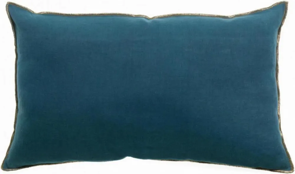 Cushions - Zeff Celeste Cushion Indigo 30 X 50 - MAISON VIVARAISE - SDE VIVARAISE WINKLER