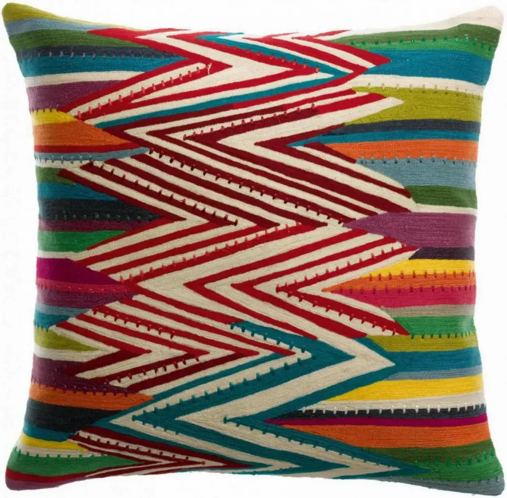 Cushions - Embroidered Cushion Zuma Multico 45 X 45 - MAISON VIVARAISE - SDE VIVARAISE WINKLER
