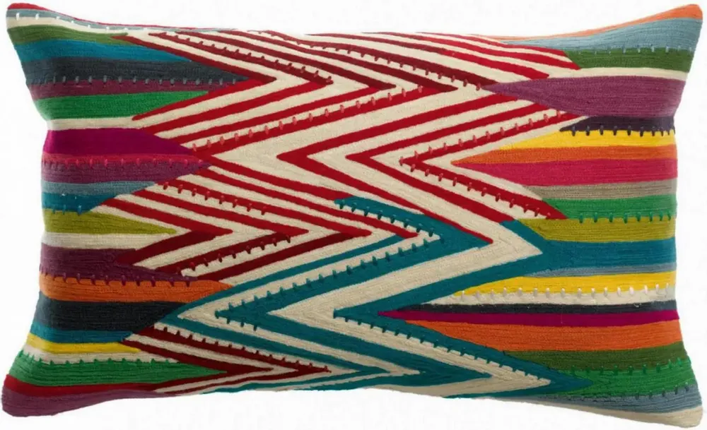 Cushions - Embroidered Cushion Zuma Multico 30 X 50 - MAISON VIVARAISE - SDE VIVARAISE WINKLER