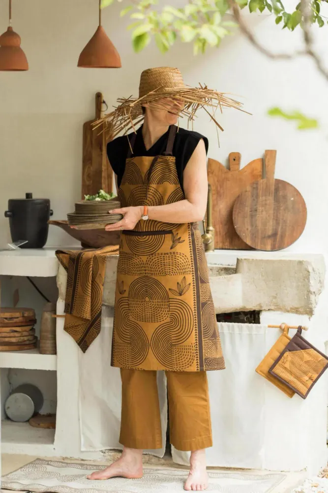 Maniques - Manique 2 en 1 Etna recyclée Ambre 20 x 20 - MAISON VIVARAISE - SDE VIVARAISE WINKLER