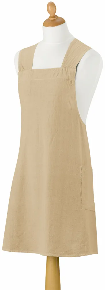 Tabliers de cuisine - Tablier de cuisine japonais recyclé Haru Camel 78 x 100 - MAISON VIVARAISE - SDE VIVARAISE WINKLER