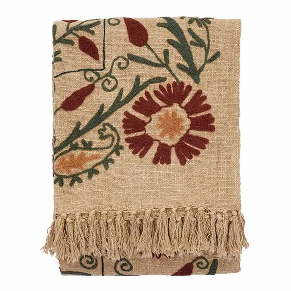 Throw blankets - Suzani embroidered throw - MADAM STOLTZ