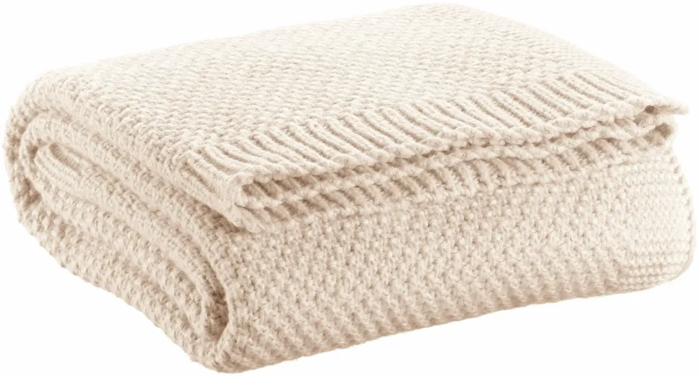 Plaids - Plaid tricot recyclé Danilo Ivoire 130 x 160 - MAISON VIVARAISE - SDE VIVARAISE WINKLER