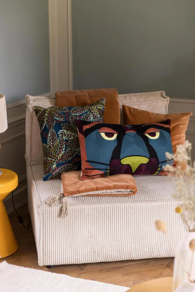 Cushions - Plain Cushion Elise Rouille 45 X 45 - MAISON VIVARAISE - SDE VIVARAISE WINKLER