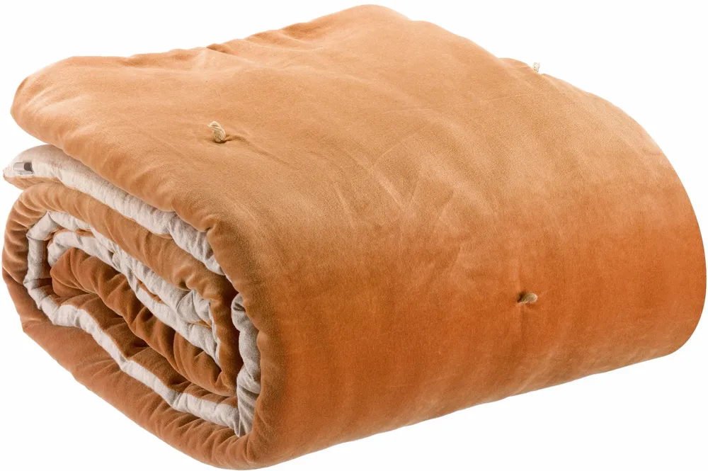 Throw blankets - Elise Knotted Dots Throw Blanket Rouille 140 X 200 - MAISON VIVARAISE - SDE VIVARAISE WINKLER