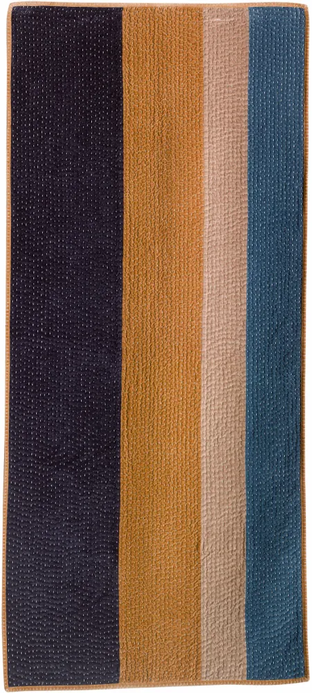 Linge de lit - Edredon Elise patchs Cobalt 80 x 180 - MAISON VIVARAISE - SDE VIVARAISE WINKLER