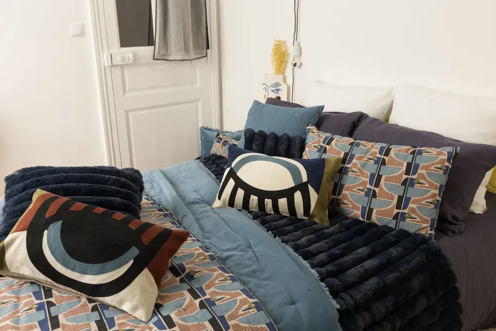 Bed linens - Plain Fara Comforter Acier 85 X 200 - MAISON VIVARAISE - SDE VIVARAISE WINKLER