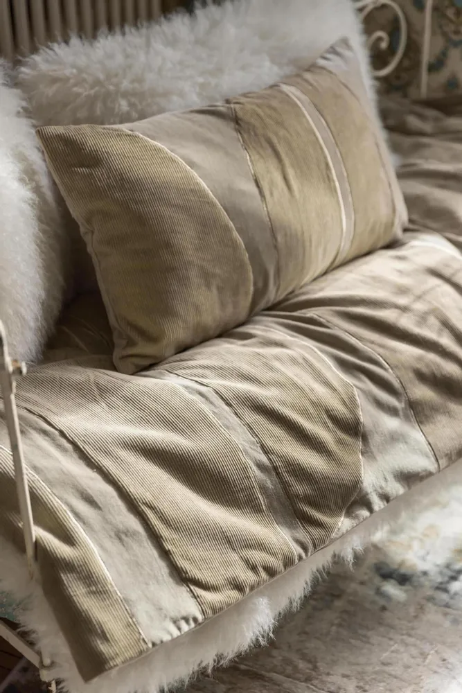 Bed linens - Fara Corduroy Comforter Lin 85 X 200 - MAISON VIVARAISE - SDE VIVARAISE WINKLER