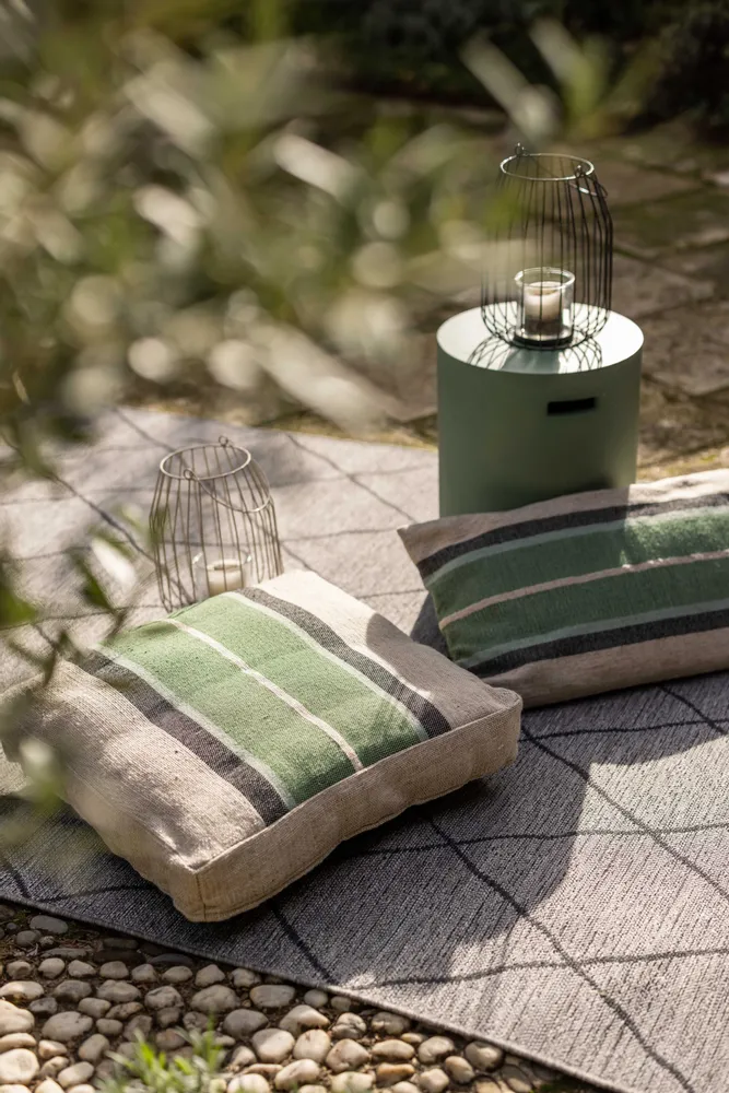 Cushions - Gatsby Floor Cushion Eucalyptus 55 X 55 X 10 - MAISON VIVARAISE - SDE VIVARAISE WINKLER