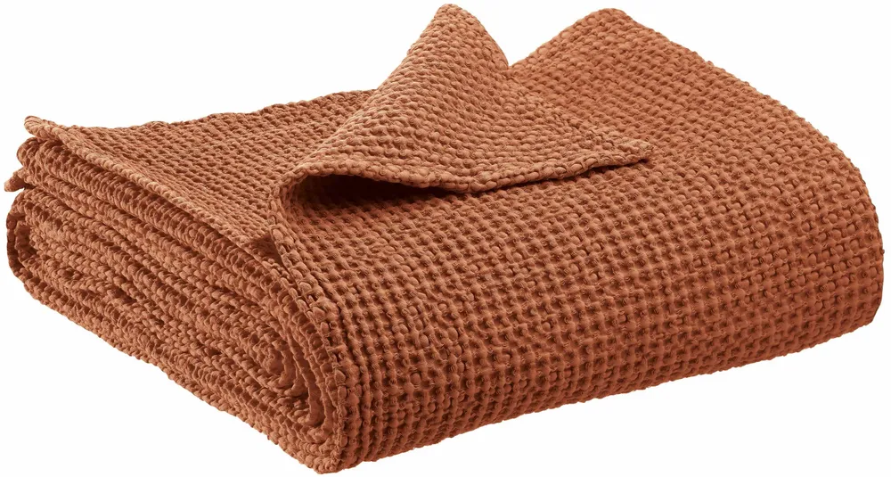 Bed linens - Maïa Recycled Throw Cuivre 180 X 260 - MAISON VIVARAISE - SDE VIVARAISE WINKLER