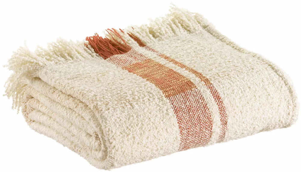 Plaids - Plaid jacquard Jane Multico sienne 130 x 160 - MAISON VIVARAISE - SDE VIVARAISE WINKLER