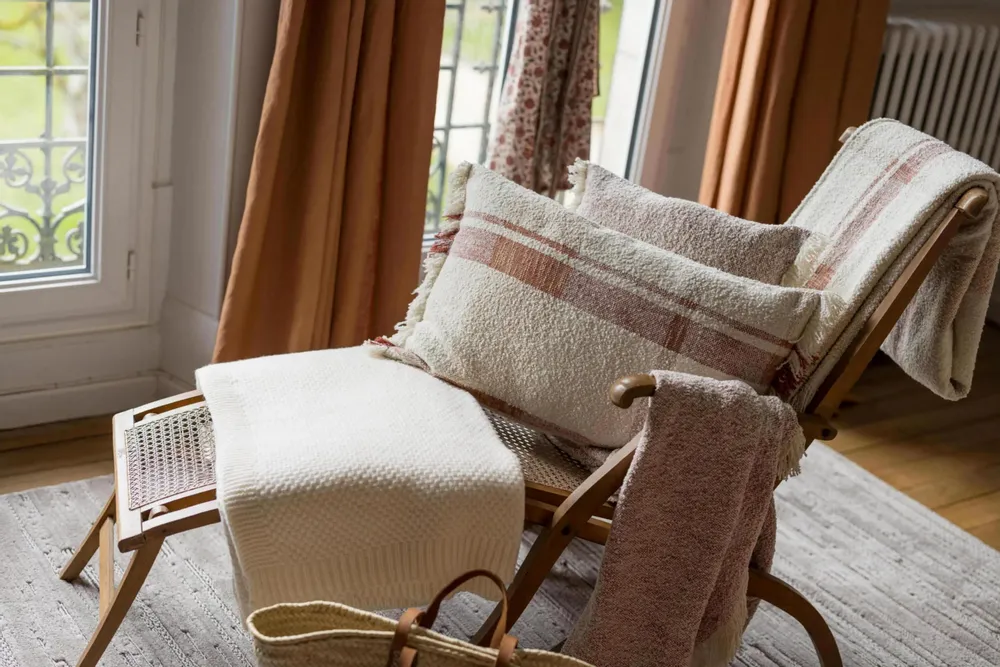 Plaids - Plaid jacquard Jane Multico sienne 130 x 160 - MAISON VIVARAISE - SDE VIVARAISE WINKLER