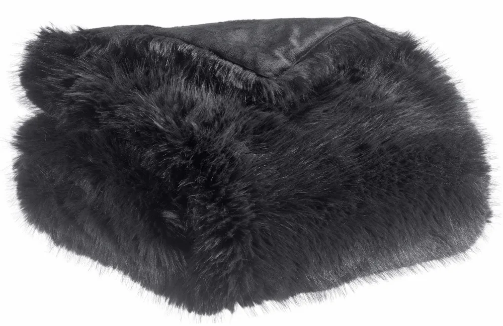 Throw blankets - Recycled Throw Nolan Caviar 130 X 170 - MAISON VIVARAISE - SDE VIVARAISE WINKLER