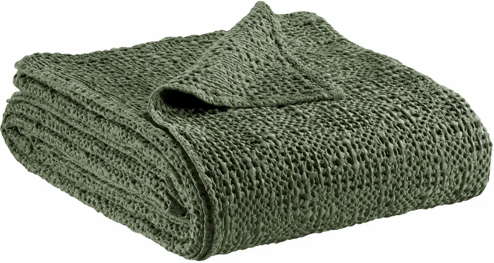 Linge de lit - Jeté Tana Olive 240 x 260 - MAISON VIVARAISE - SDE VIVARAISE WINKLER
