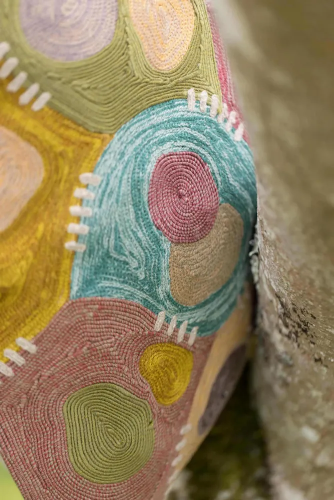 Cushions - Embroidered Cushion Nestor Minéral 45 X 45 - MAISON VIVARAISE - SDE VIVARAISE WINKLER