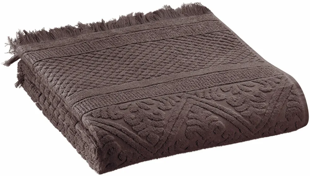 Serviettes de bain - Serviette de toilette Zoé Ébène 50 x 100 - MAISON VIVARAISE - SDE VIVARAISE WINKLER