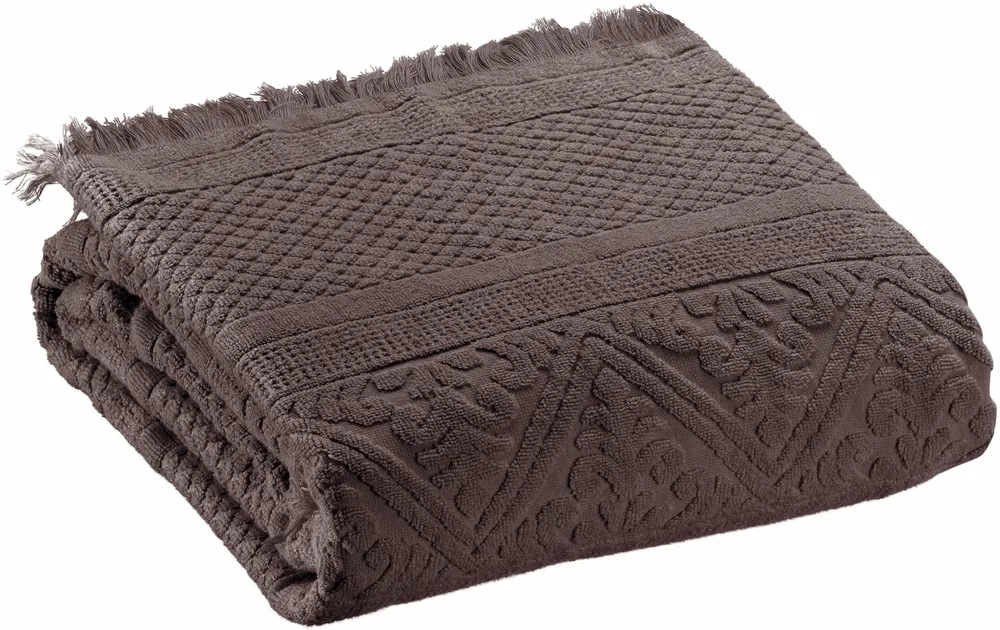 Bath towels - Zoé Bath Towel Ébène 100 X 180 - MAISON VIVARAISE - SDE VIVARAISE WINKLER