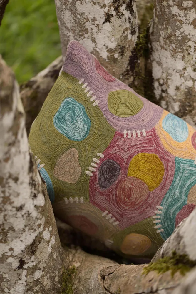 Cushions - Embroidered Cushion Nestor Minéral 40 X 65 - MAISON VIVARAISE - SDE VIVARAISE WINKLER