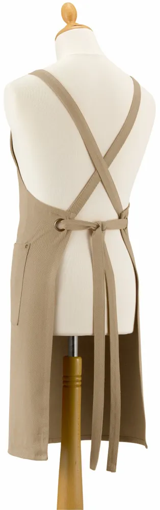 Aprons - Recycled kitchen apron with pockets Artisan Camel 72 X 85 - MAISON VIVARAISE - SDE VIVARAISE WINKLER
