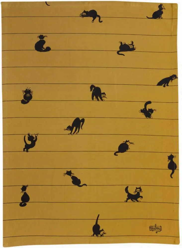 Torchons - Torchon Dubout Partition de chats Cannelle 50 x 70 - MAISON VIVARAISE - SDE VIVARAISE WINKLER