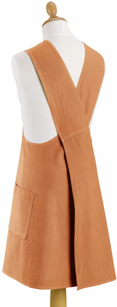 Tabliers de cuisine - Tablier de cuisine japonais recyclé Haru Caramel 78 x 100 - MAISON VIVARAISE - SDE VIVARAISE WINKLER