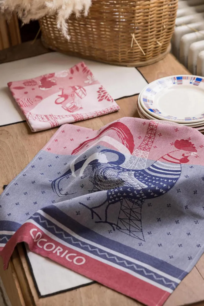 Dish towels - Jacquard Tea Towel Cocorico Multicolore 50 X 70 - MAISON VIVARAISE - SDE VIVARAISE WINKLER