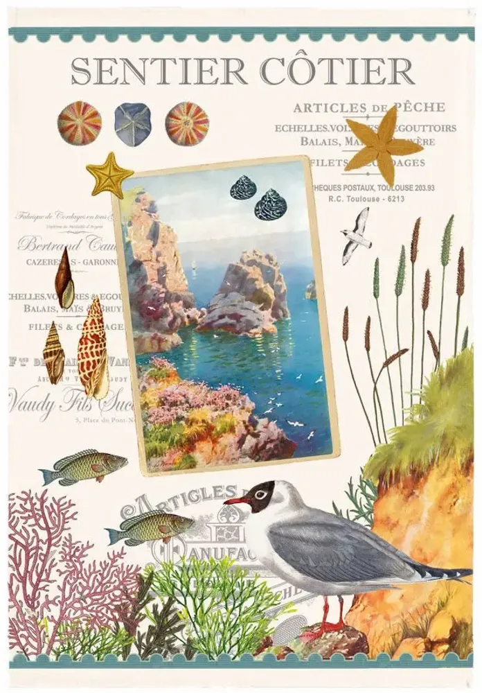 Torchons - Torchon Sentier côtier Ecru 48 x 72 - MAISON VIVARAISE - SDE VIVARAISE WINKLER