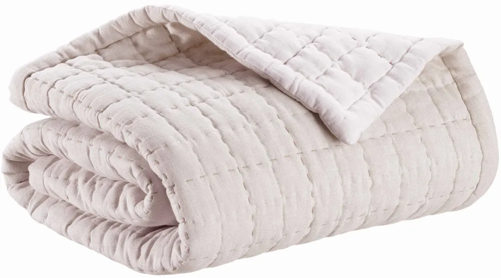 Linge de lit - Jeté Cambra Naturel 180 x 260 - MAISON VIVARAISE - SDE VIVARAISE WINKLER