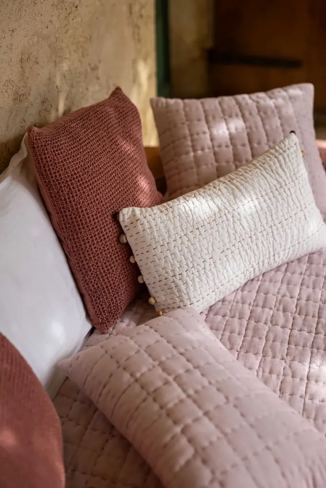 Throw blankets - Cambra Throw Blanket Terracotta 140 X 200 - MAISON VIVARAISE - SDE VIVARAISE WINKLER