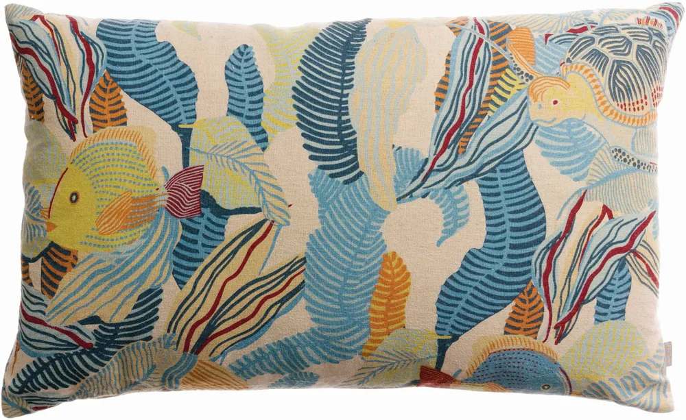 Cushions - Dori Printed Cushion Lagon 40 X 65 - MAISON VIVARAISE - SDE VIVARAISE WINKLER