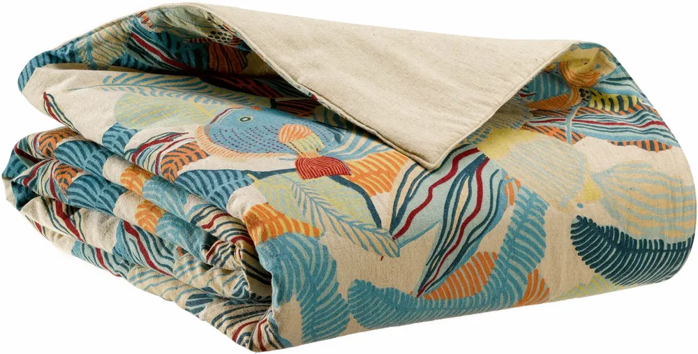 Linge de lit - Edredon imprimé Dori Lagon 85 x 200 - MAISON VIVARAISE - SDE VIVARAISE WINKLER