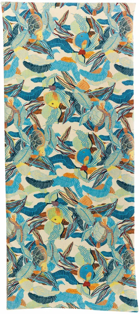 Linge de lit - Edredon imprimé Dori Lagon 85 x 200 - MAISON VIVARAISE - SDE VIVARAISE WINKLER