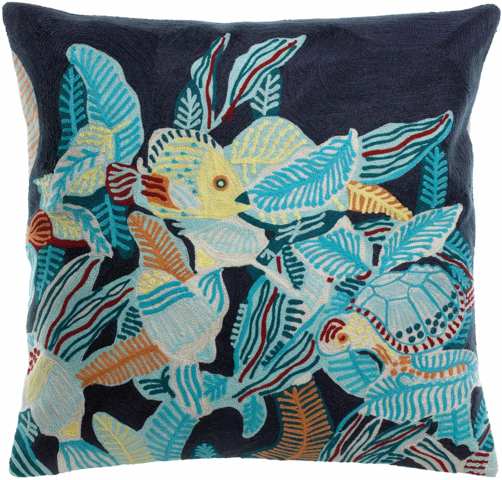 Cushions - Embroidered Cushion Dori Marine 45 X 45 - MAISON VIVARAISE - SDE VIVARAISE WINKLER